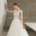 Latest 3D Flowers Flowing Lace Tulle Bridal flowing wedding dress